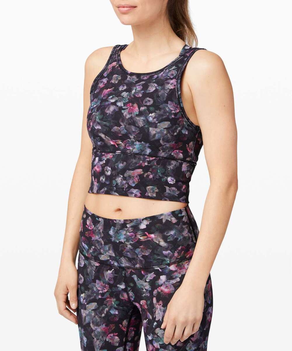 Lululemon Power Pivot Tank Top Womens S Activate Floral Multicolor Wide Strap